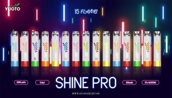 Yuoto Shine pro 2000 Puffs Vape 15 Flavors with 5ml E Juice Capacity