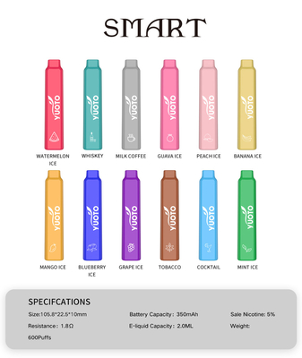 ویپ Yuoto Smart 600 Puffs از شنژن چین Vape Manufatrare نشان‌واره Yuoto در سیستم پاد محصول