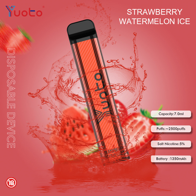 Yuoto 2500 Puffs 23 flavors 7 ML ظرفیت باتری 1200 میلی آمپر ساعت Mint Ice