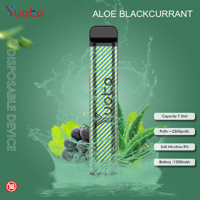 Yuoto 2500 Puffs 23 flavors 7 ML ظرفیت باتری 1200 میلی آمپر ساعت Mint Ice