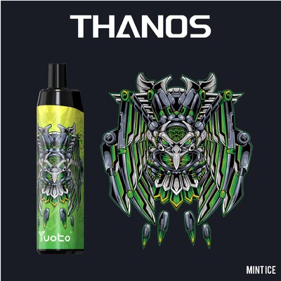 Yuoto Thanos 5000puff Vape E-Cigarettes یکبار مصرف ویپ قلم مش کویل قابل شارژ 650 میلی آمپر ساعت 14 میلی لیتر نیکوتین 5% /2%