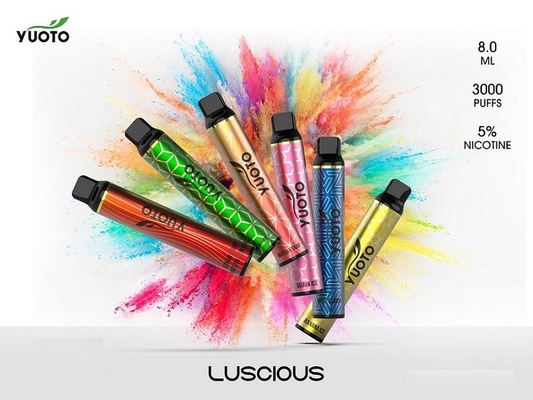 ویپ یکبار مصرف Yuoto 3000 puffs خوش طعم، مخزن 8 میلی لیتری 5% نیکل نمک E سیگار