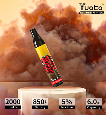 اورجینال Yuoto 2000 Puffs Vape توری یکبار مصرف 6 میلی لیتر E Juice Battery 850mAh E-Cigarettes Vape Pen