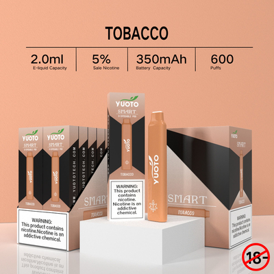 2022 جدید چند طعم میوه ای Yuoto Smart 600 Puffs 5% نیکوتین یکبار مصرف قلم ویپ