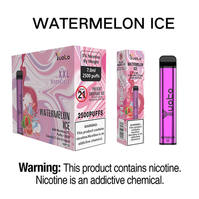 ویپ قلم یکبار مصرف هندوانه یخ Yuoto XXL 2500 Puffs 7ml E-Liquid 1200mAh باتری عمده فروشی ایران