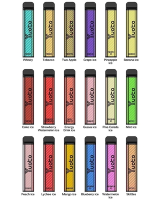 XXL 2500 puffs یکبار مصرف ویپ بخارساز باتری 1200 میلی آمپر ساعتی 7.0 میلی لیتر Ejuice 0% 2% 5% نیکوتین از کارخانه اصلی Yuoto