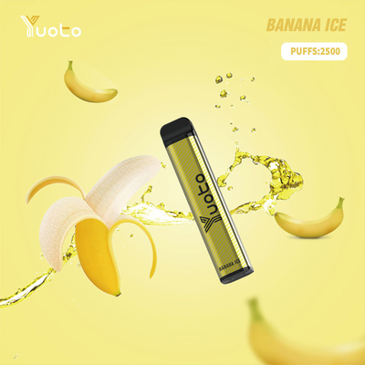 Yuoto XXL 2500 Puffs یکبار مصرف 1200 میلی آمپر ساعتی 7.0 میلی لیتر طعم یخ موز Ejuice برای هند