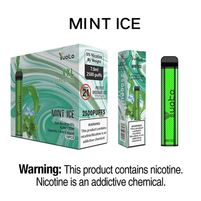 Yuoto Vape 2500 Puffs XXL Mint Ice 5% Nicotine 1200mAh باتری عمده فروشی چین