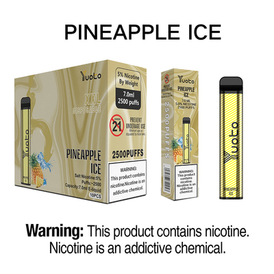 دستگاه قلم یکبار مصرف Yuoto 2500 Puffs best ecig یکبار مصرف 2022 pineapple Ice 7ml