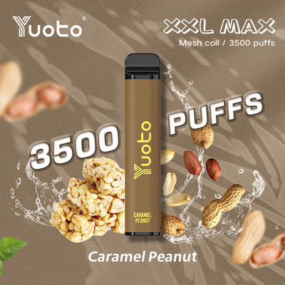 طعم پنات کارامل Yuoto xxl Max 3500 Puffs یکبار مصرف ویپ غلاف مش کویل سطح چرمی 9 میلی لیتر