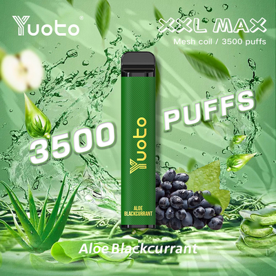 آلوئه سیاه با طعم انگور سیاه Yuoto xxl Max 3500 Puffs یک بار مصرف ویپ پف بار مش کویل سطح چرمی 9 میلی لیتر