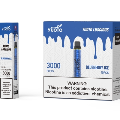 نوع جدید سیگار الکترونیکی Yuoto Vape 3000 Puffs Blueberry 1350mAh باتری 8ml E Juice
