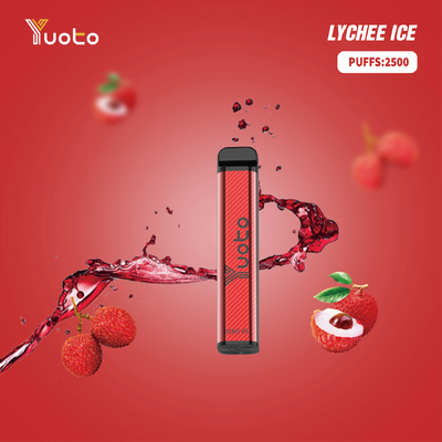 Yuoto XXL 2500 Puffs یکبار مصرف ویپ قلم لیچی یخ با 7 میلی لیتر E-Liquid ارسال سریع به دبی