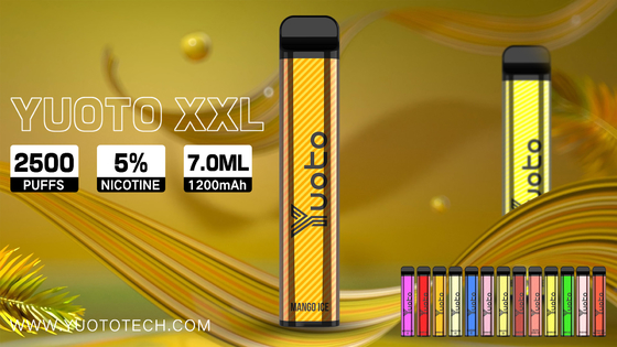 یخ توت فرنگی هندوانه 2500 پاف یکبار مصرف ویپ پاد Yuoto XXL 7ml Ejuice 1200mAh باتری از چین