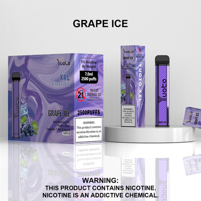 2500 Puffs Vape Pod یکبار مصرف هلو طعم Yuoto XXL کویل 7 میلی لیتری Ejuice 1200 میلی آمپر ساعتی از کارخانه چین