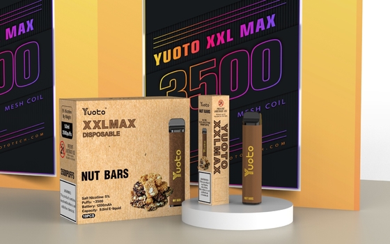 دستگاه بخارساز سیگار Yuoto E اصل XXL MAX 3500 Paffs کیت بادام زمینی کاراملی