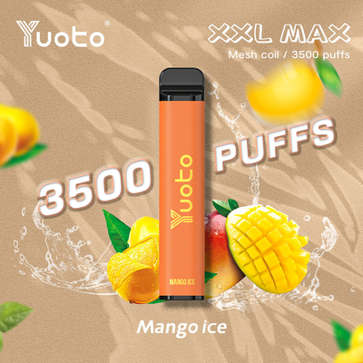 3500 Puffs XXL MAX NEW Yuoto یکبار مصرف ویپ انبه مش یخ کویل 5% 2% نیکوتین