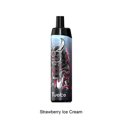 Ecig یکبار مصرف پاپ Mesh Coil Yuoto Thanos 5000 Puffs Strawberry Ice cream 14ml 50mg نیکوتین