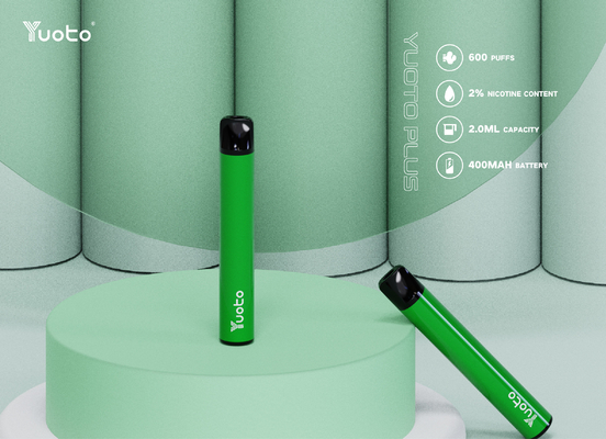 2% نیکوتین 2 میلی لیتر E Juice Yuoto Plus 600 Puffs Vape Pen با گواهی Tpd