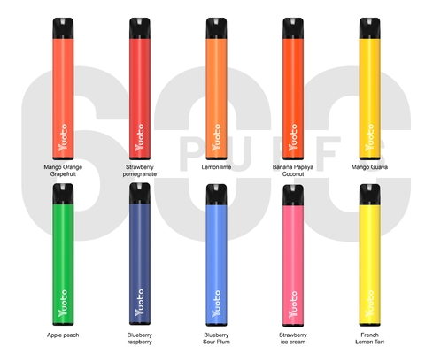 2% Nic 600 Puffs Vape یکبار مصرف Yuoto 2ml ظرفیت آبمیوه E