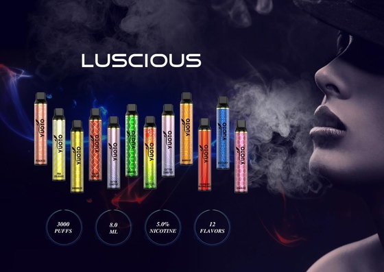 سفارشی Yuoto Luscious 3000 Puffs Shenzhen یکبار مصرف سیگار الکترونیکی 8ml ظرفیت مایع E