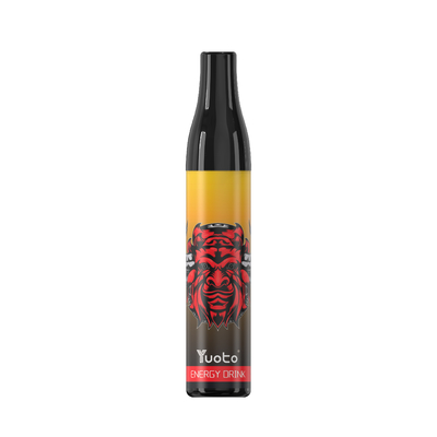 بطری نوشیدنی انرژی زا کویل توری Yuoto Vape 600 پاف 2 میلی لیتری یک بار مصرف سیگ فله ای 20 میلی گرمی 400 میلی آمپر ساعت