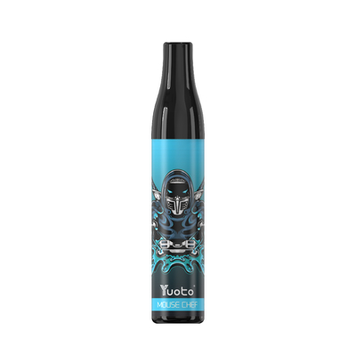 بخارساز یکبار مصرف Yuoto 20mg نیکوتین ویپ بطری 600 Puffs Mouse Chef 2ml Mesh Coil