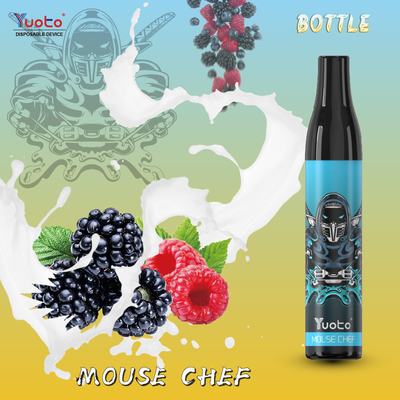 بخارساز یکبار مصرف Yuoto 20mg نیکوتین ویپ بطری 600 Puffs Mouse Chef 2ml Mesh Coil