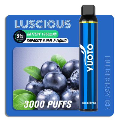 SS304 3000 Puffs یکبار مصرف Vape Luscious Puff Pen E cigarette Pod E Juice Device