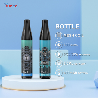 0 2 5% نیکوتین یکبار مصرف قلم ویپ , 600 پاف Yuoto Pod Vaporizer OEM ODM