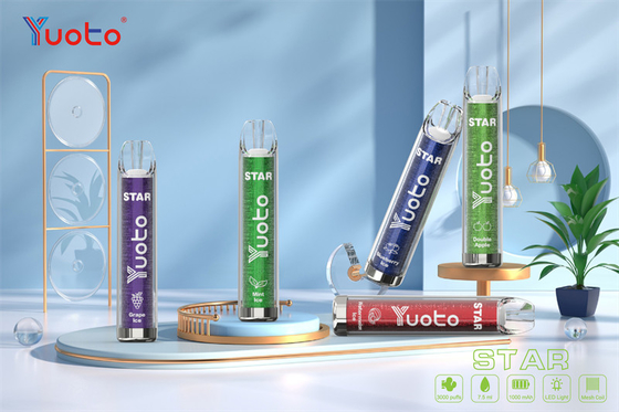سیگار الکترونیکی 16 رنگ Yuoto Vape Star 1000mAh 3.2V باتری