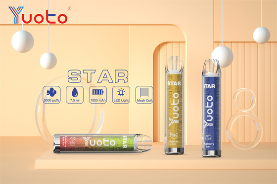 سیگار الکترونیکی 16 رنگ Yuoto Vape Star 1000mAh 3.2V باتری