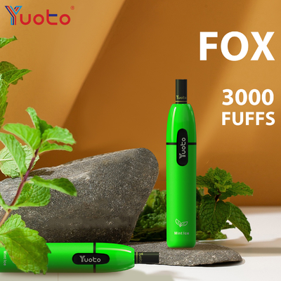 Yuoto Vape fox 3000 puffs ولتاژ خروجی آلیاژ آلومینیوم + مواد PCTG سیگار الکترونیکی