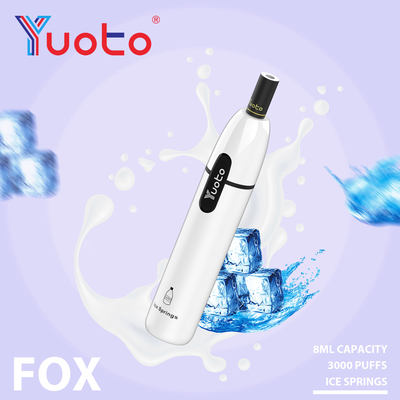 Fox 3000 Puffs Yuoto یکبار مصرف ای سیگاره Vape Paper Filter 5% Nic