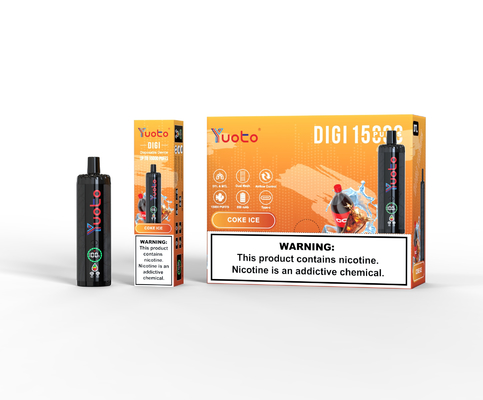 قابل شارژ مجدد Yuoto DIGI 15000 Puffs Double Mesh Coil Vape 22 طعم سطح سوخت باتری Ul