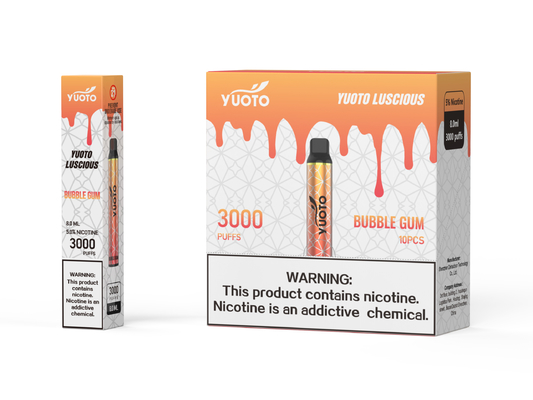 Yuoto خوش طعم 22 E Cigs طعم دار بدون دکمه، استفاده آسان با باتری 1350 میلی آمپر ساعتی