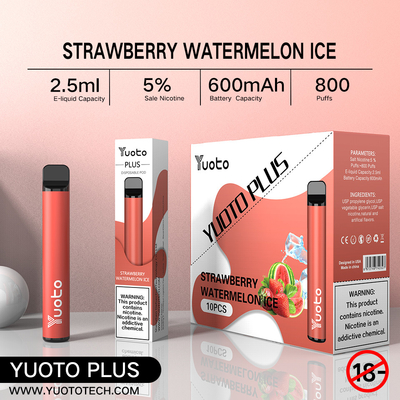 5% 2% Nicotine 800 Puffs Vape 600mAh باتری منحصر به فرد و ظاهری جدید