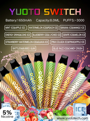 بدون نشتی 3000 Puffs Vape Pod یکبار مصرف با باتری بزرگ 1650mAh