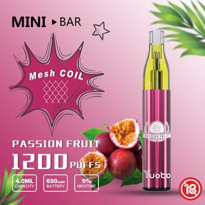 4 میلی لیتر E Liquid 1200 Puffs ویپ مش کویل 16 طعم با 5% نیکوتین