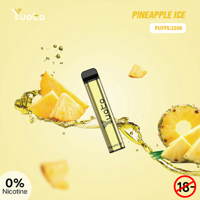 SS304 Yuoto XXL 2500 Puffs یکبار مصرف ویپ باتری 1650 میلی آمپر ساعتی برای نوار پف ریلکس