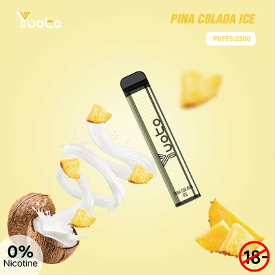 SS304 Yuoto XXL 2500 Puffs یکبار مصرف ویپ باتری 1650 میلی آمپر ساعتی برای نوار پف ریلکس