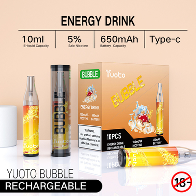 Yuoto bubble 4000 puffs 650 mah 10ml شارژی یوتو کویل توری مشبک یکبار مصرف یوتو بدون تفکیک led shinning