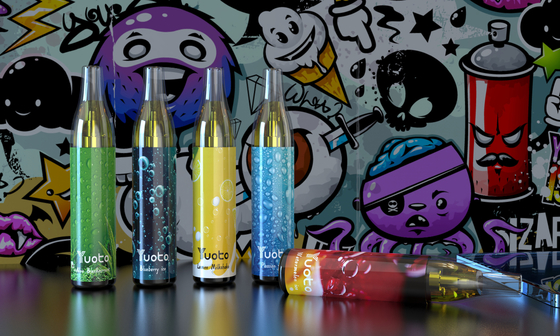 Yuoto bubble 4000 puffs 650 mah 10ml مش کویل یکبارمصرف ویپ قابل شارژ بدون جدایی پینا کولادا ecig vapor