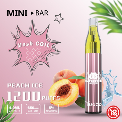 YUOTO Minibar 1200 Puff Vape 15 Flavor E Juice 4.0ml باتری 650mAh