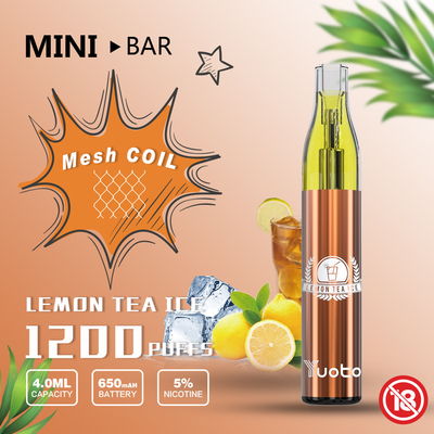 YUOTO Minibar 1200 Puff Vape 15 Flavor E Juice 4.0ml باتری 650mAh