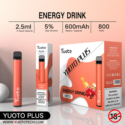سیگ ویپ یکبار مصرف Yuoto Plus 7W-12W 100% اصل 800 پاف 3.5 ولت