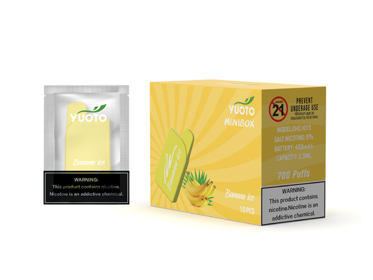 فولاد ضد زنگ Yuoto 700 Puffs Vape 15 Flavors 2.3 میلی لیتر ظرفیت آبمیوه
