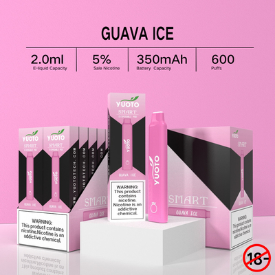 سیستم غلاف یکبارمصرف هوشمند یووتو بخار برای سیگار کشیدن Guava Ice 600 Puffs 12 رنگ