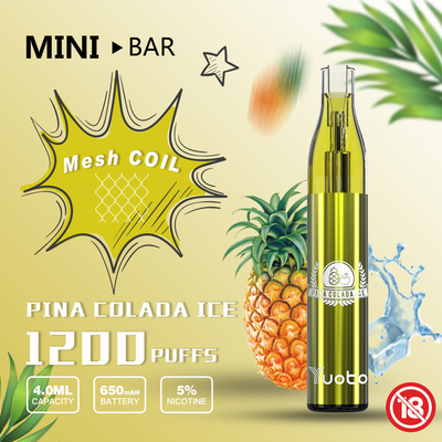 روسیه هات یوتو مینی بار 1200 پاف یکبار مصرف 15 طعم E-Juice ظرفیت 4 میلی لیتر