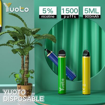 ویپ یکبار مصرف Yuoto 5 1500puffs 5ml 5% نیکوتین و مایع 900mah
